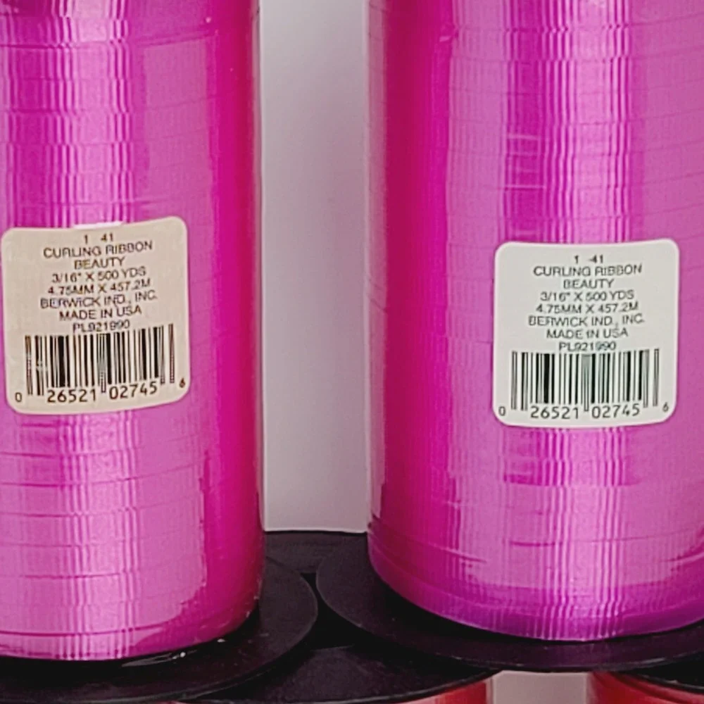 VALUE BUNDLE: Lot of 5 NEW Curling Ribbon 500 Yard Spools Pink Purple Red USA
